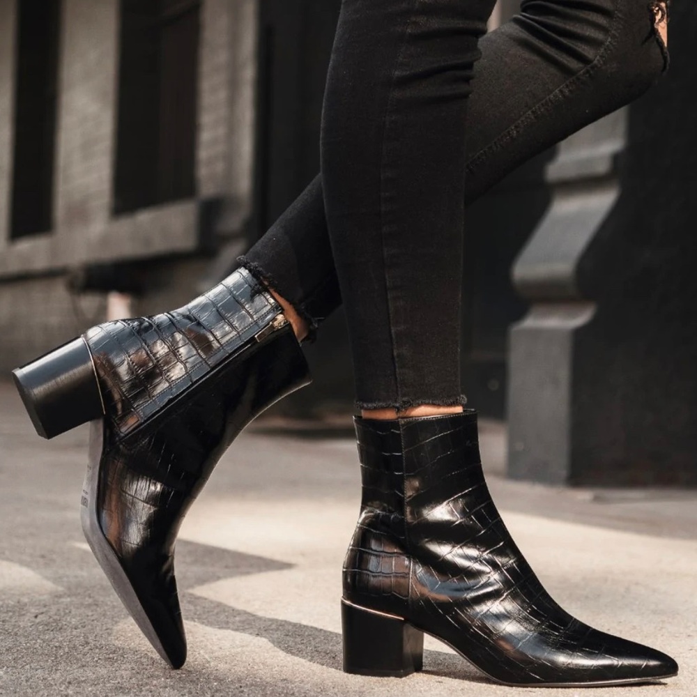 NWOT THURSDAY BOOTS - LUNA Black Croco